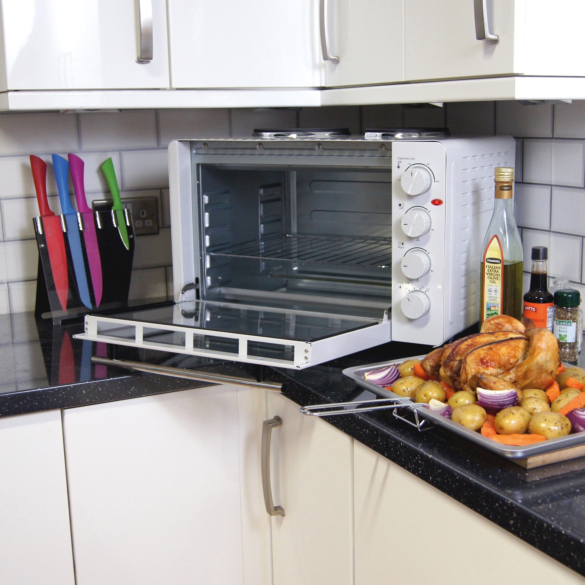 IGENIX - Electric Mini Oven with Double Hotplates - White - IG7145 - Kitchenary