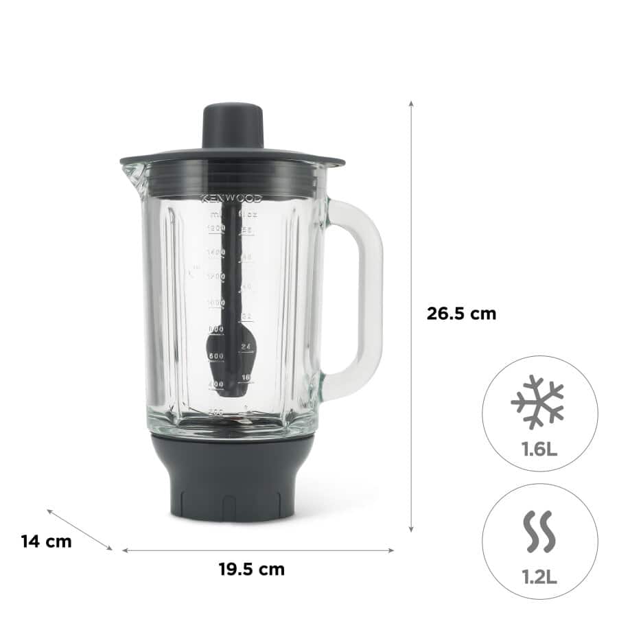 KENWOOD - Glass Blender Attachment - Grey & Glass - KAH359GL - Kitchenary