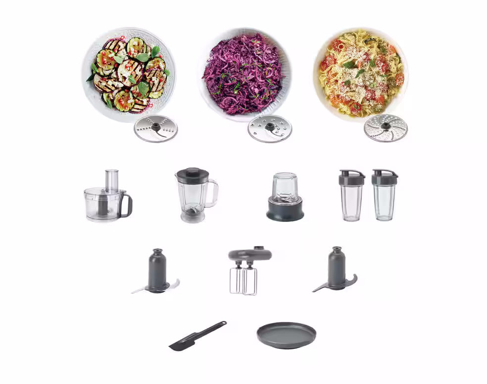 KENWOOD - MultiPro Compact+ 5-in-1 Food Processor with Weighing - Stainless Steel - FDM312SS - Kitchenary