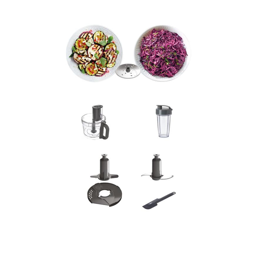 KENWOOD - MultiPro Express 2-in-1 Food Processor with Smoothie2Go - Silver - FDP65.180SI - Kitchenary