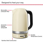 KITCHENAID - 1.7L Kettle - Almond Cream - 5KEK1701BAC - Kitchenary
