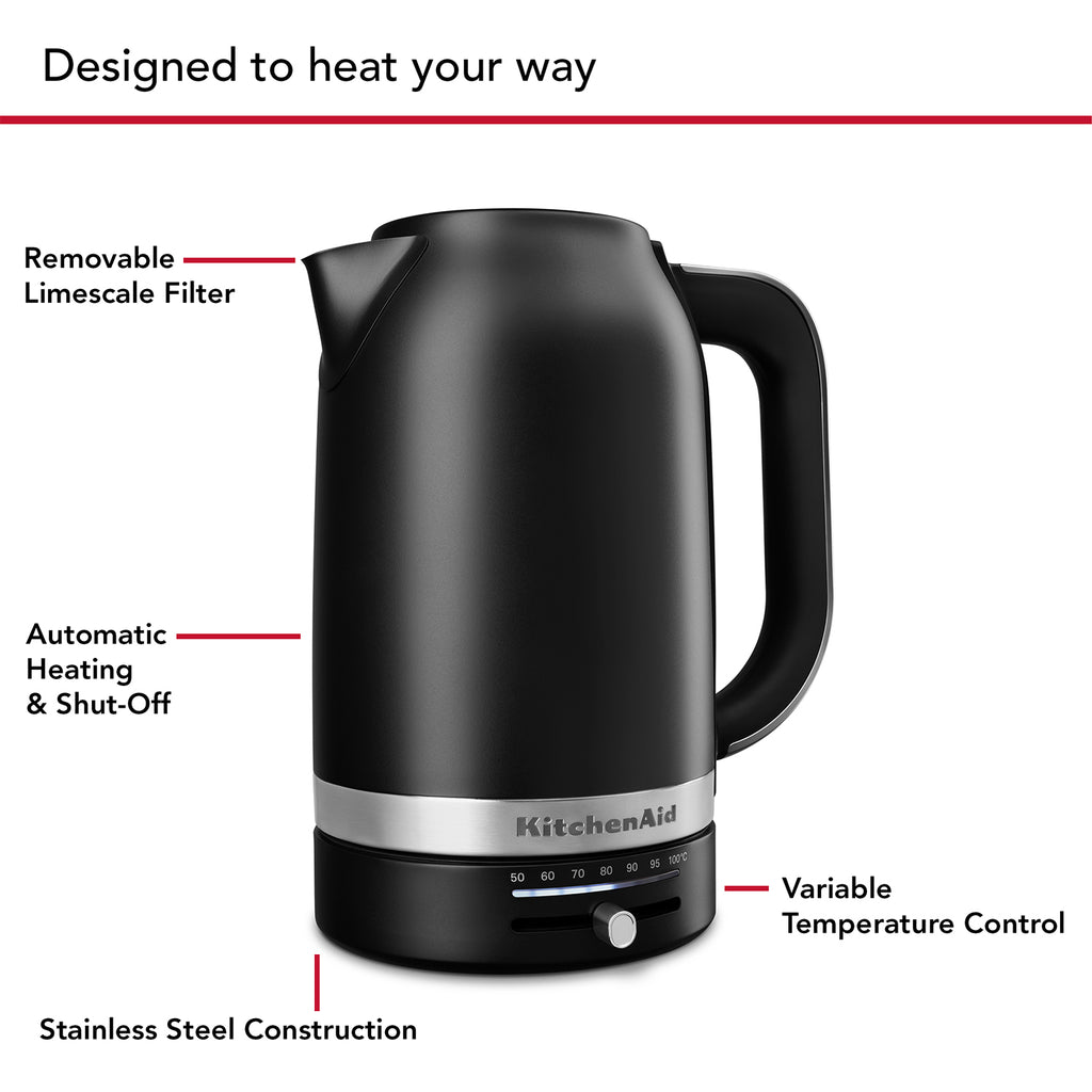 KITCHENAID - 1.7L Kettle - Matte Black - 5KEK1701BBM - Kitchenary