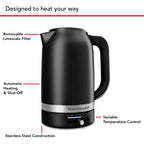 KITCHENAID - 1.7L Kettle - Matte Black - 5KEK1701BBM - Kitchenary