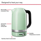 KITCHENAID - 1.7L Kettle - Pistachio - 5KEK1701BPT - Kitchenary