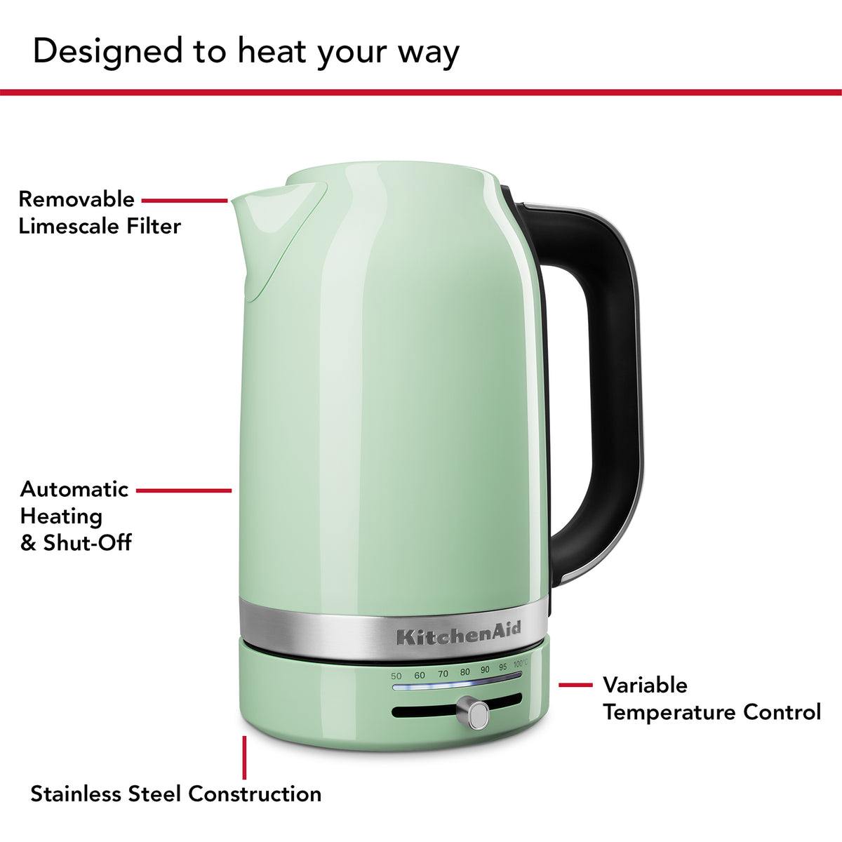 KITCHENAID - 1.7L Kettle - Pistachio - 5KEK1701BPT - Kitchenary