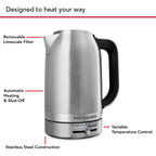 KITCHENAID - 1.7L Kettle - Stainless Steel - 5KEK1701BSX - Kitchenary