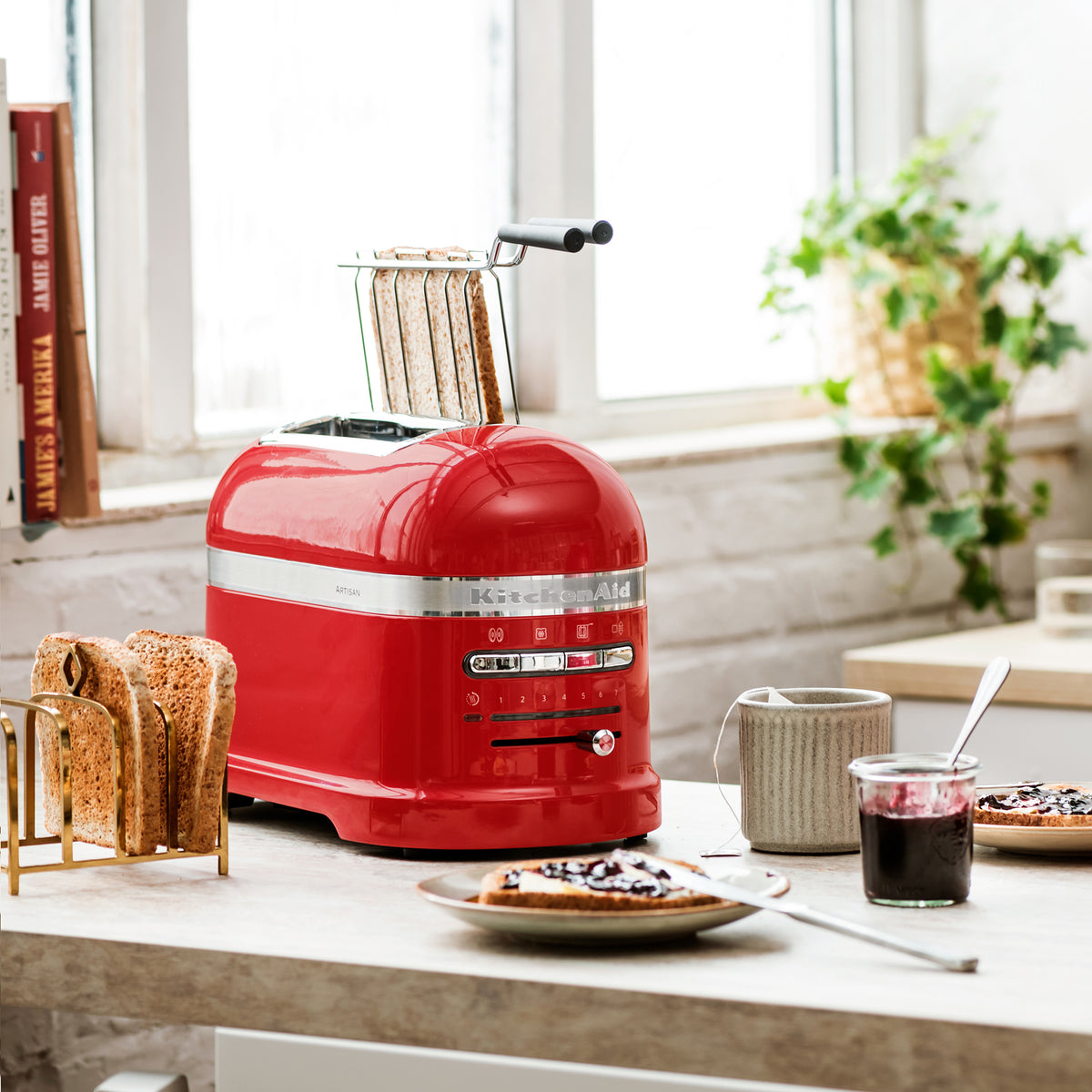 KITCHENAID - 2 Slice Artisan Toaster - Empire Red  - 5KMT2204BER - Kitchenary