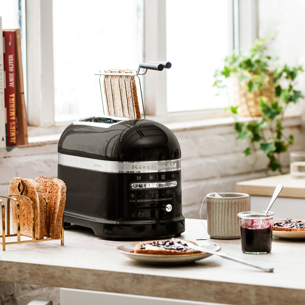 KITCHENAID - 2 Slice Artisan Toaster - Onyx Black  - 5KMT2204BOB - Kitchenary