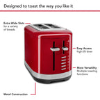 KITCHENAID - 2 Slice Toaster - Empire Red - 5KMT2109BER - Kitchenary