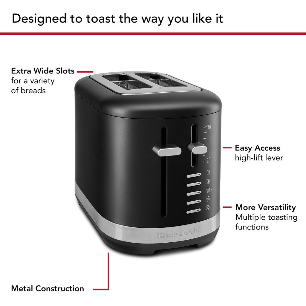 KITCHENAID - 2 Slice Toaster - Matte Black - 5KMT2109BBM - Kitchenary