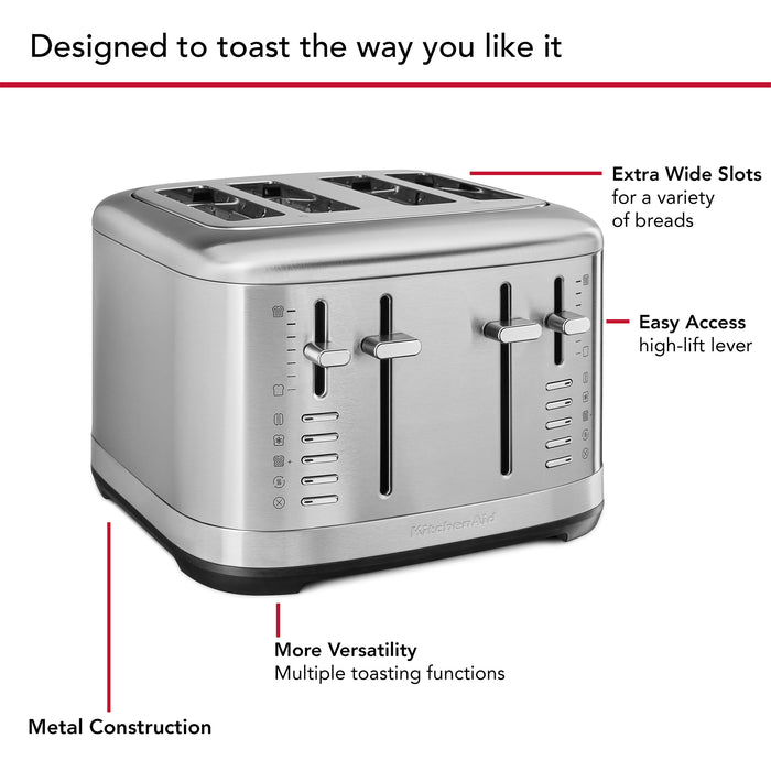 KITCHENAID - 4 Slice Toaster - Stainless Steel - 5KMT4109BSX - Kitchenary