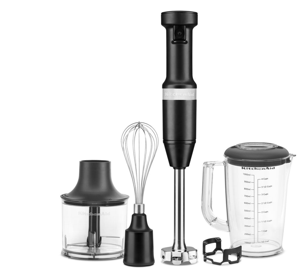 KITCHENAID - Hand Blender with Accessories - Matte Black - 5KHBV83BBM - Kitchenary
