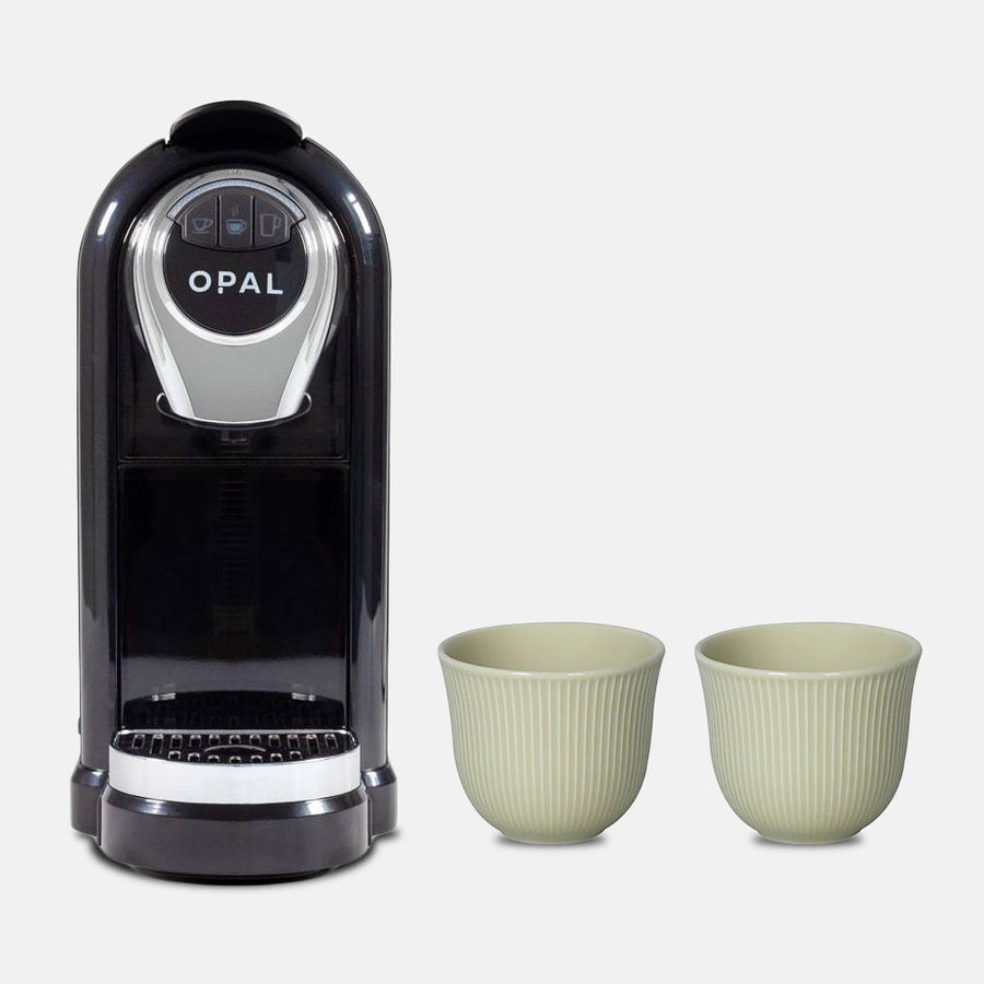 OPAL One (Black) and Loveramics Brewers Cappuccino Tasting Cup (Taupe) Bundle