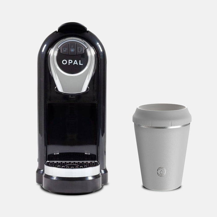 OPAL One (Black) and TOPL Flow360° Stroll Reusable Cup (Stone) Bundle