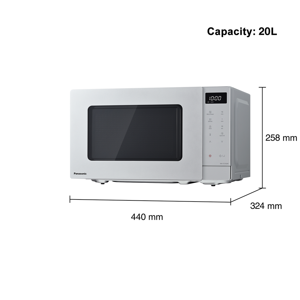 PANASONIC - 20L 800W Compact Microwave Oven Silver - NN-ST23QMBPQ - Kitchenary