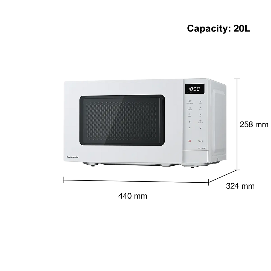 PANASONIC - 20L 800W Compact Microwave Oven White - NN-ST21QWBPQ - Kitchenary