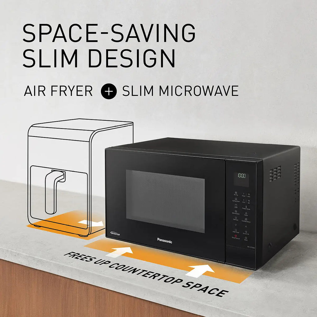 PANASONIC - 27L 1000W 4-in-1 Combi Inverter Microwave Oven Black - NN-CT56RBBPQ - Kitchenary