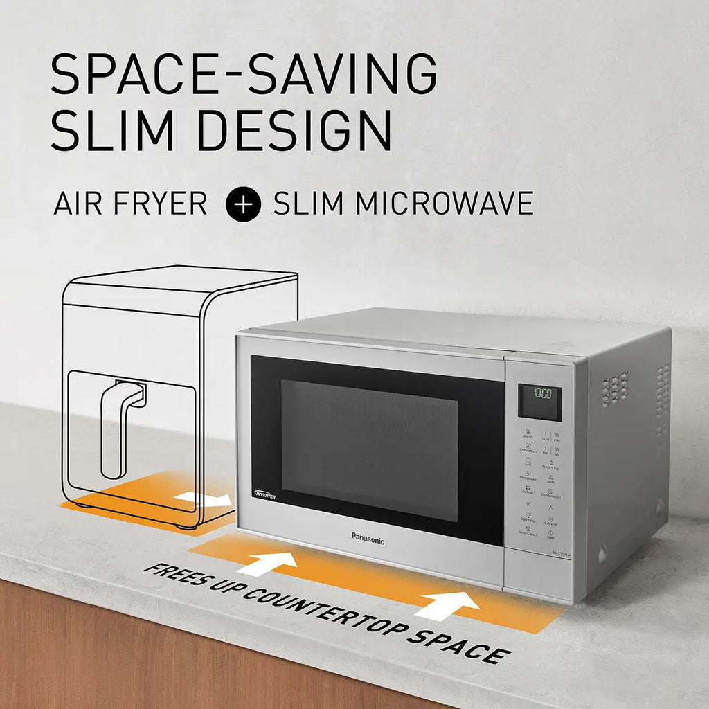 PANASONIC - 27L 1000W 4-in-1 Combi Inverter Microwave Oven Silver - NN-CT57RMBPQ - Kitchenary