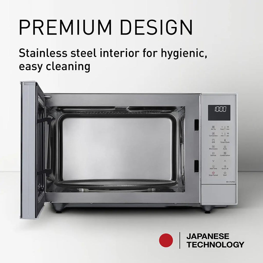 PANASONIC - 27L 1000W 4-in-1 Combi Inverter Microwave Oven Silver - NN-CT57RMBPQ - Kitchenary