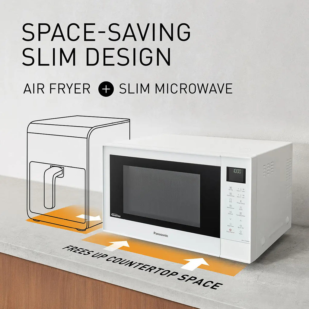 PANASONIC - 27L 1000W 4-in-1 Combi Inverter Microwave Oven White - NN-CT55RWBPQ - Kitchenary
