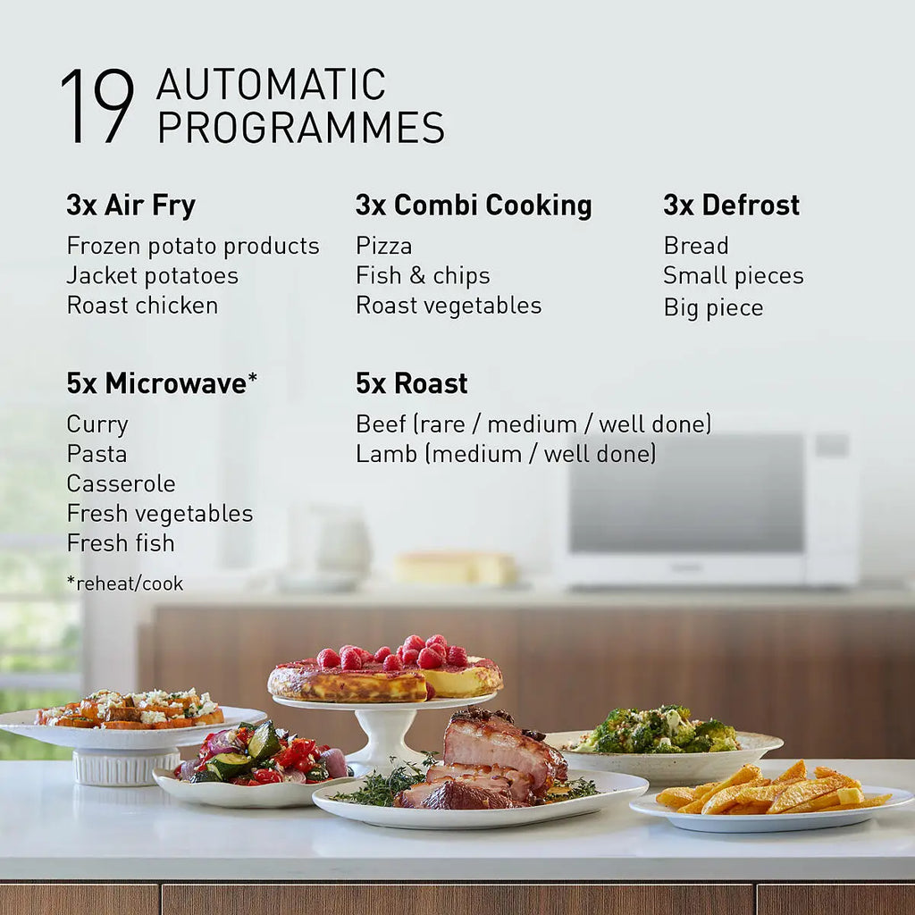 PANASONIC - 27L 1000W 4-in-1 Combi Inverter Microwave Oven White - NN-CT55RWBPQ - Kitchenary