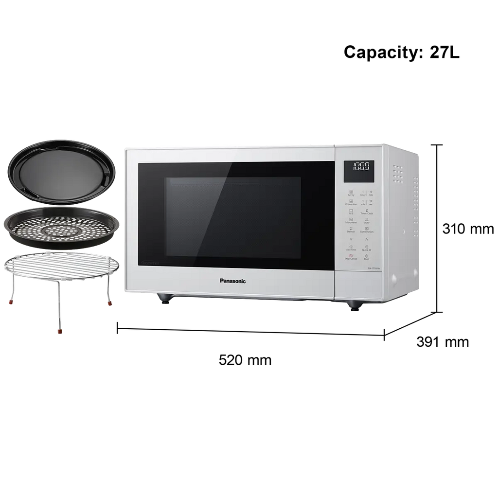 PANASONIC - 27L 1000W 4-in-1 Combi Inverter Microwave Oven White - NN-CT55RWBPQ - Kitchenary