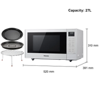 PANASONIC - 27L 1000W 4-in-1 Combi Inverter Microwave Oven White - NN-CT55RWBPQ - Kitchenary