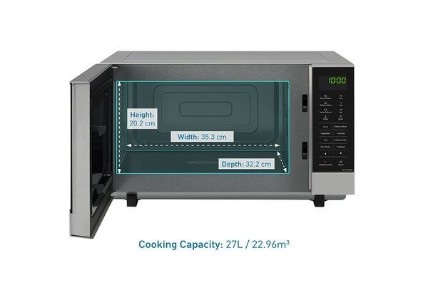 PANASONIC - 27L 1000W Flatbed Microwave Stainless Steel - NN-SF464MBPQ - Kitchenary