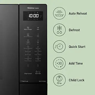 PANASONIC - 32L 1000W Solo Inverter Microwave Black - NN-ST65QBBPQ - Kitchenary