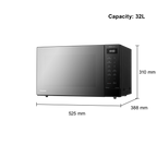 PANASONIC - 32L 1000W Solo Inverter Microwave Black - NN-ST65QBBPQ - Kitchenary