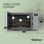 PANASONIC - 32L 1000W Solo Inverter Microwave Silver - NN-ST68QSBPQ - Kitchenary