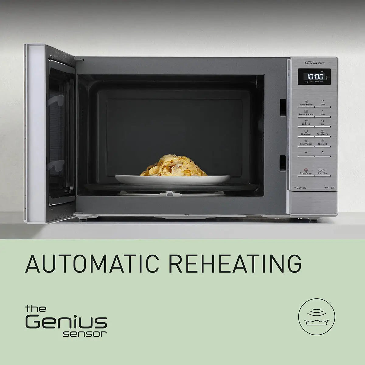 PANASONIC - 32L 1000W Solo Inverter Microwave Silver - NN-ST68QSBPQ - Kitchenary