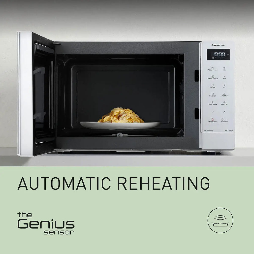 PANASONIC - 32L 1000W Solo Inverter Microwave White - NN-ST64QWBPQ - Kitchenary