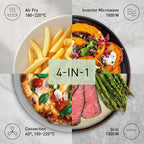 PANASONIC - 34L 1000W 4-in-1 Combi Microwave Oven with Air Fry Function - NN-CD88QSBPQ - Kitchenary
