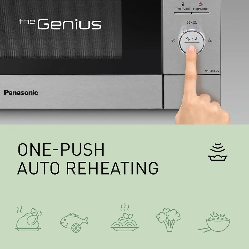 PANASONIC - 34L 1000W 4-in-1 Combi Microwave Oven with Air Fry Function - NN-CD88QSBPQ - Kitchenary