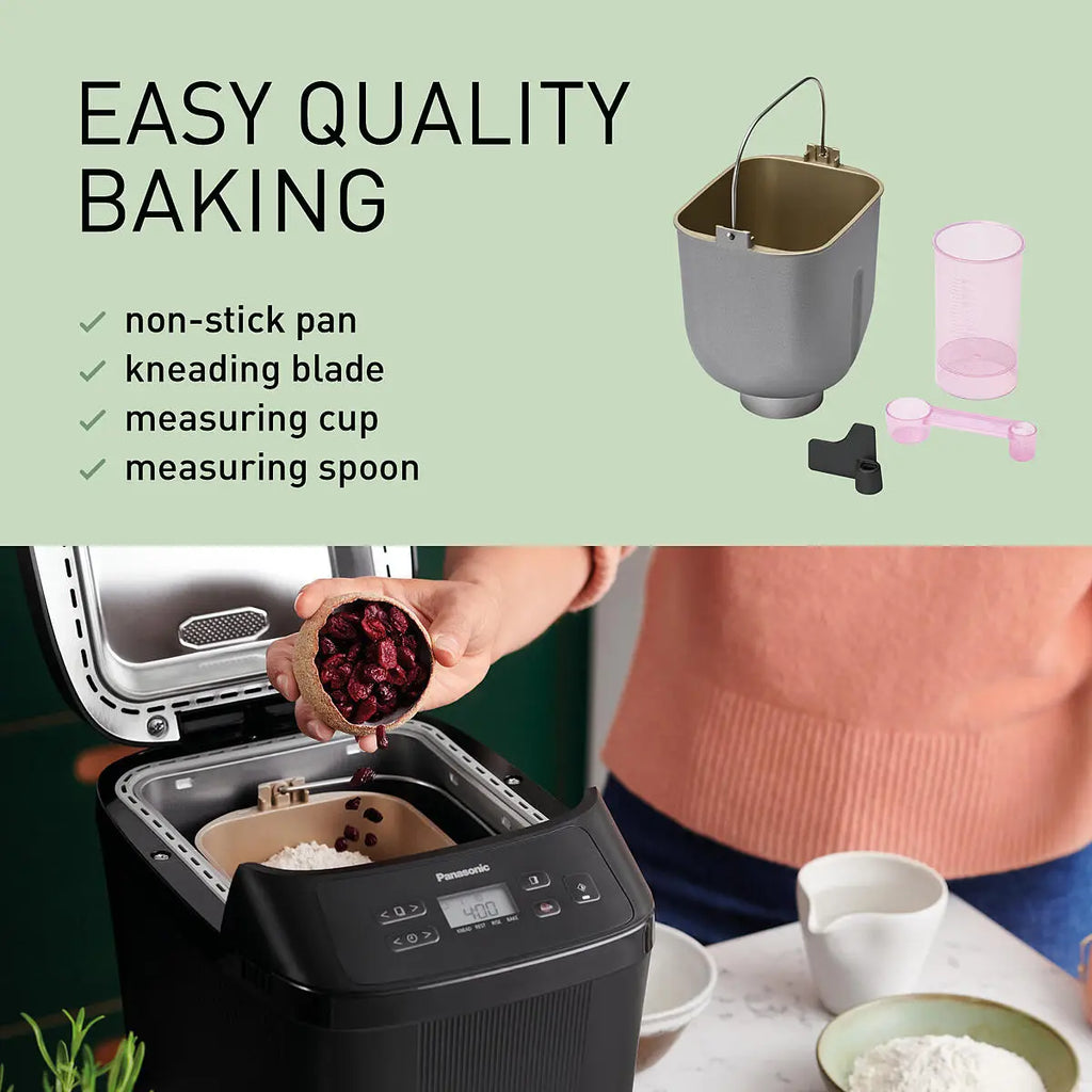 PANASONIC - Automatic Mini Breadmaker - Black - SD-PN100KXC - Kitchenary