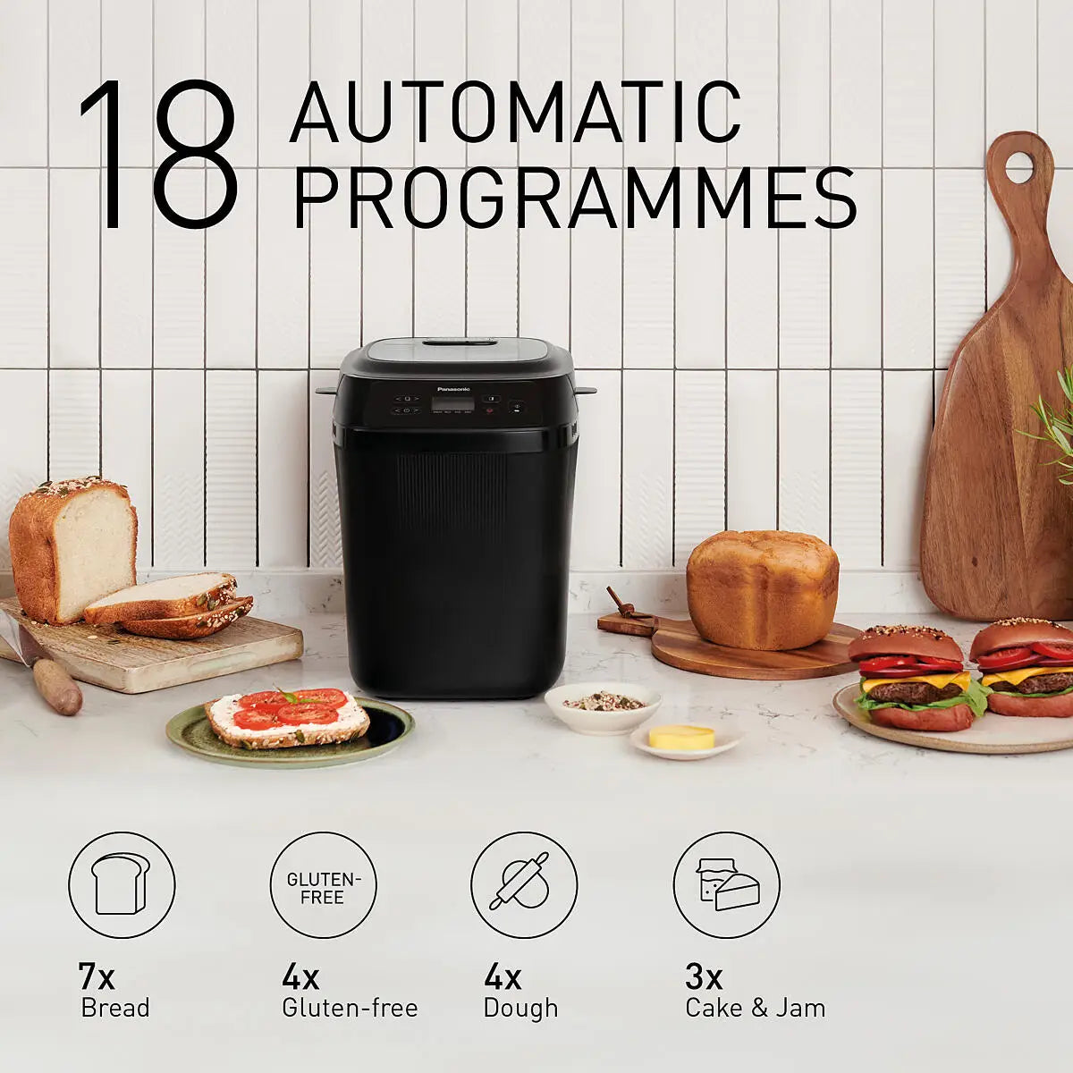 PANASONIC - Automatic Mini Breadmaker - Black - SD-PN100KXC - Kitchenary
