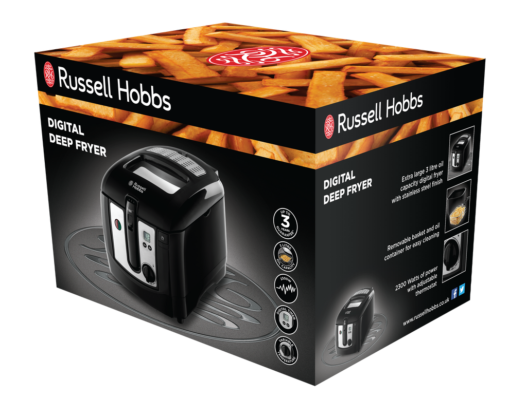 RUSSELL HOBBS - Digital Deep Fryer - Black - 24580 - Kitchenary