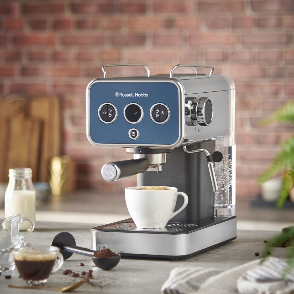RUSSELL HOBBS - Distinctions Espresso Machine - Ocean Blue - 26451 - Kitchenary