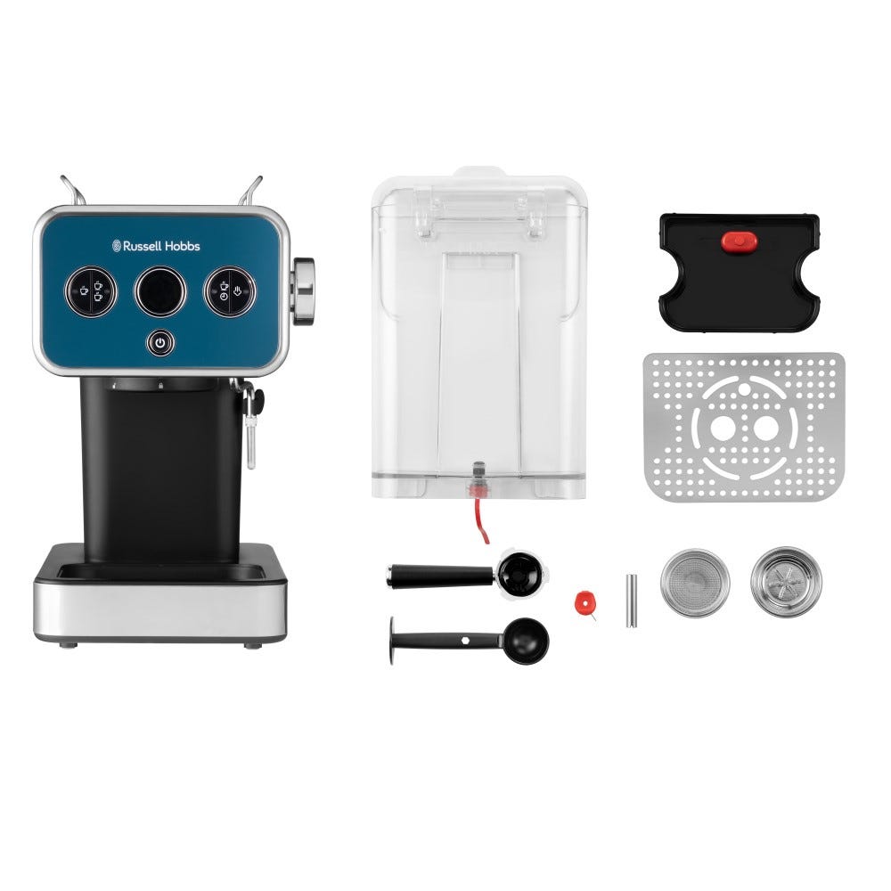 RUSSELL HOBBS - Distinctions Espresso Machine - Ocean Blue - 26451 - Kitchenary