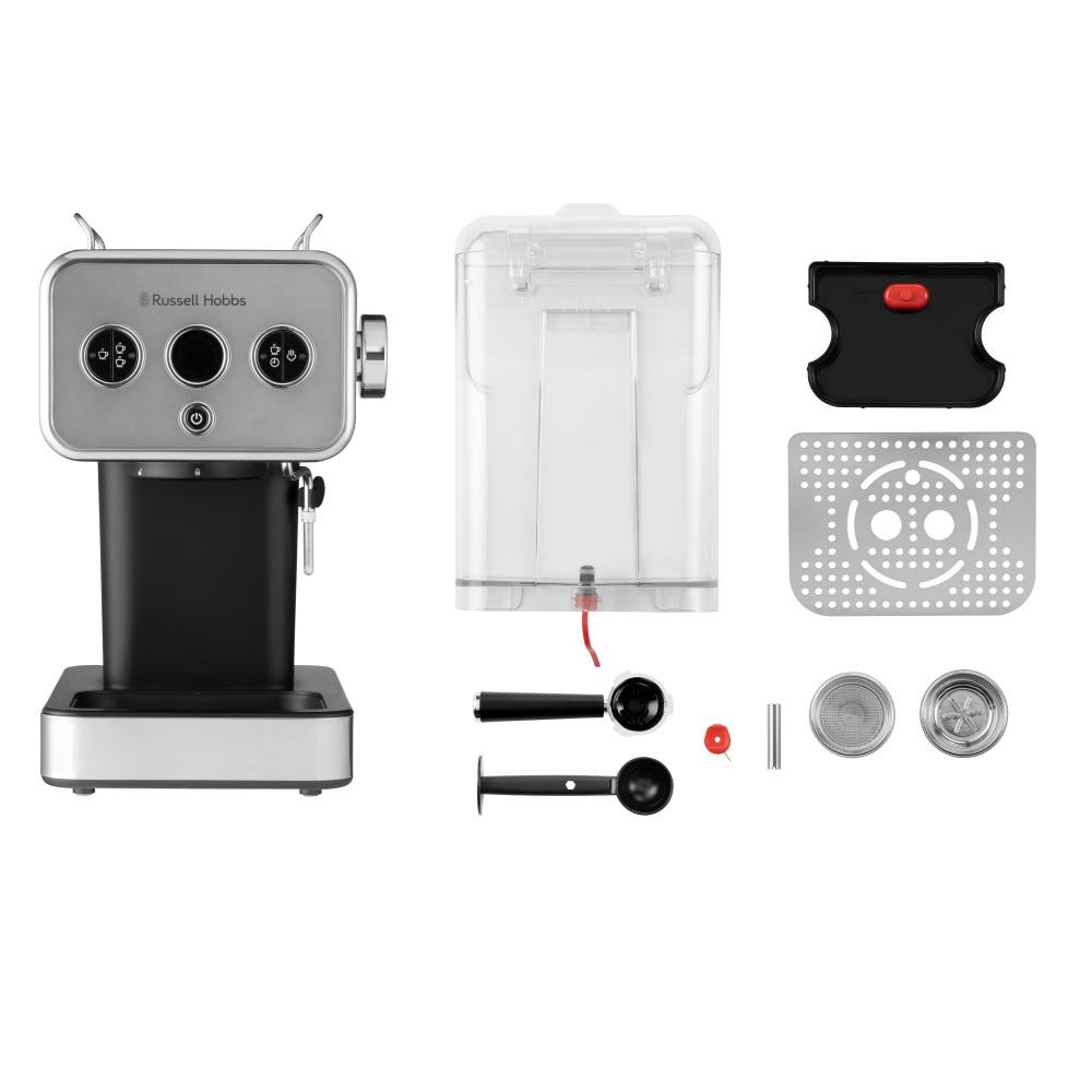 RUSSELL HOBBS - Distinctions Espresso Machine - Titanium - 26452 - Kitchenary