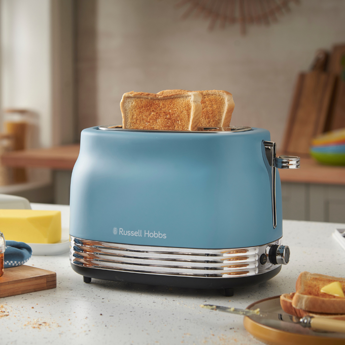 RUSSELL HOBBS - Hanley 2 Slice Toaster - Retro Blue - 28651 - Kitchenary
