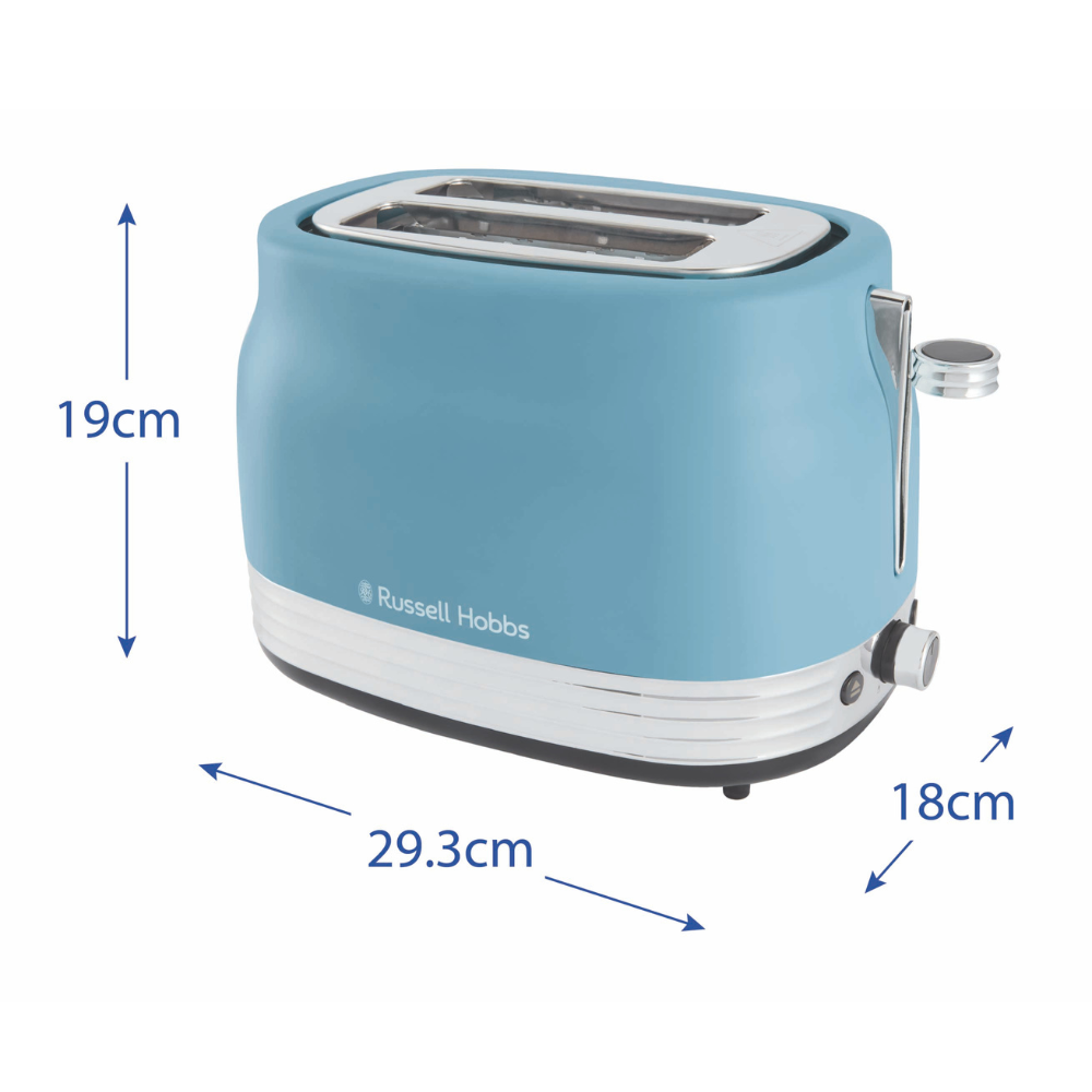RUSSELL HOBBS - Hanley 2 Slice Toaster - Retro Blue - 28651 - Kitchenary