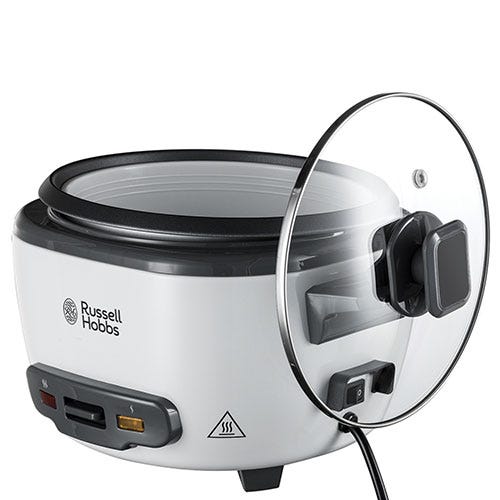 RUSSELL HOBBS - Large Rice Cooker & Steamer - Black & White - 27040 - Kitchenary