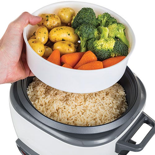 RUSSELL HOBBS - Large Rice Cooker & Steamer - Black & White - 27040 - Kitchenary