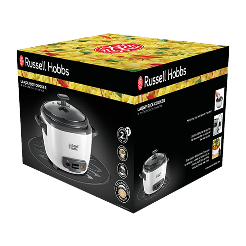 RUSSELL HOBBS - Large Rice Cooker & Steamer - Black & White - 27040 - Kitchenary