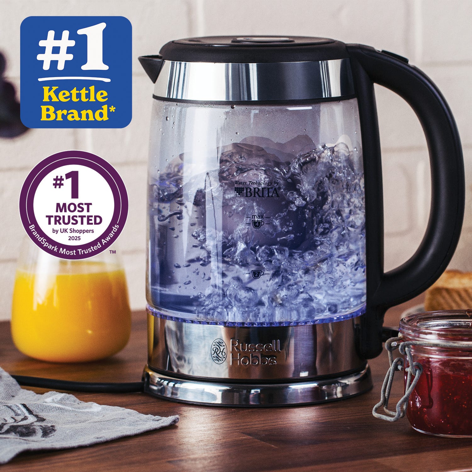 RUSSELL HOBBS - Purity Glass Brita Kettle - Clear - 20760-10 - Kitchenary