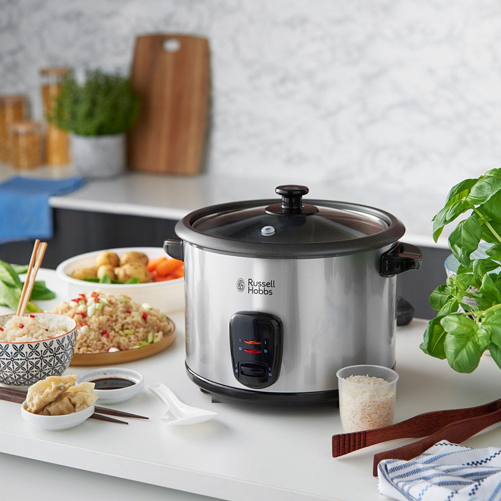 RUSSELL HOBBS - Rice Cooker & Steamer - Black & Stainless Steel - 19750 - Kitchenary