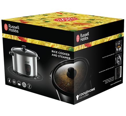 RUSSELL HOBBS - Rice Cooker & Steamer - Black & Stainless Steel - 19750 - Kitchenary