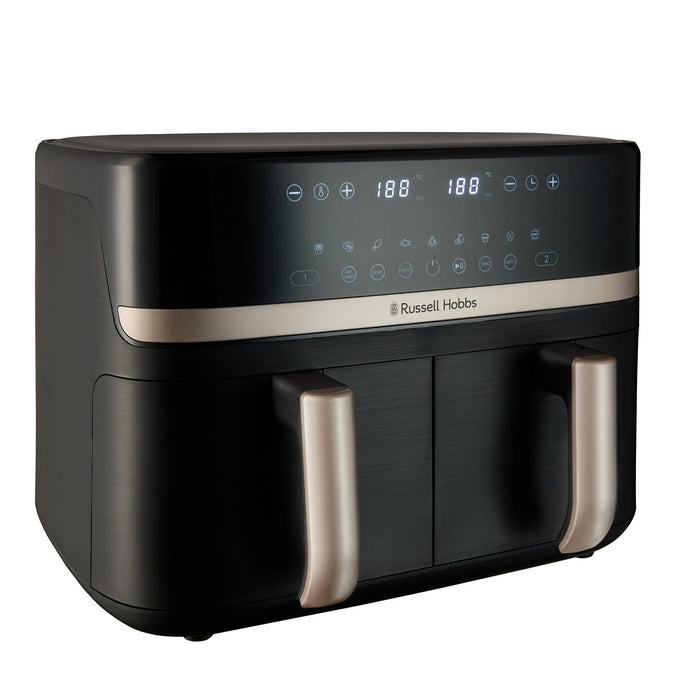 RUSSELL HOBBS - Satisfry 9L Dual Basket Air Fryer - Black - 27680 - Kitchenary